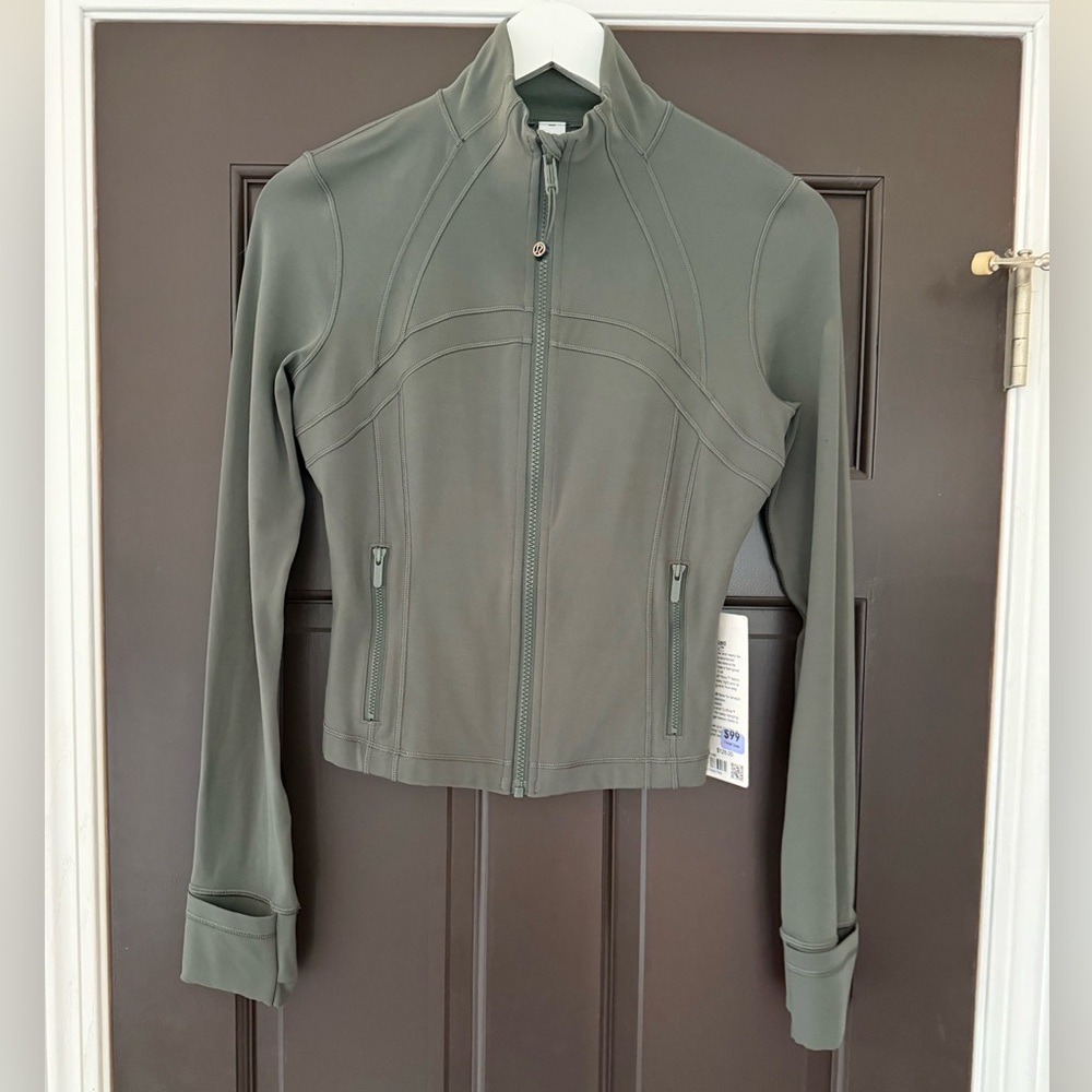 Lululemon Cropped Define Jacket 6 Palm Deco Dark Green NWT New Nulu